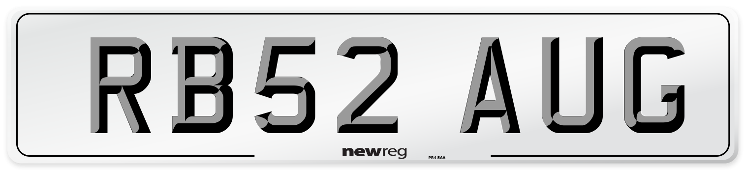 RB52 AUG Number Plate from New Reg